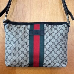 Gucci GG Supreme Monogram Web
Messenger Bag Black